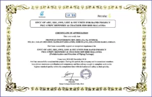 Certificate of Appreciation from Petronas, SCB Petrofac | Proweld Engineering